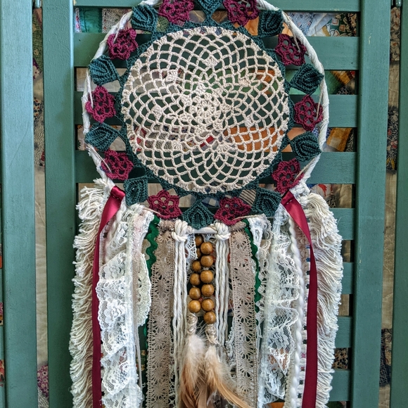Nwt Handcrafted Shabby Chic Boho Dream Catcher - Picture 7 of 9